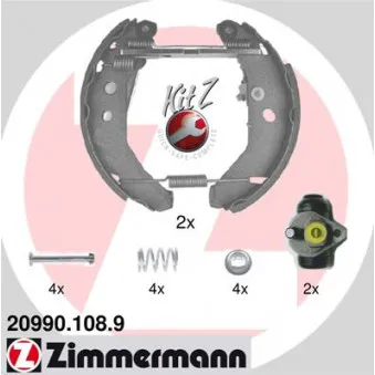 Kit de freins arrière (prémontés) ZIMMERMANN 20990.108.9