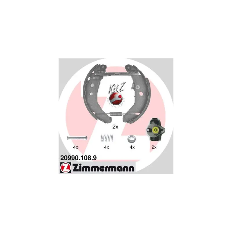 Kit de freins arrière (prémontés) ZIMMERMANN 20990.108.9