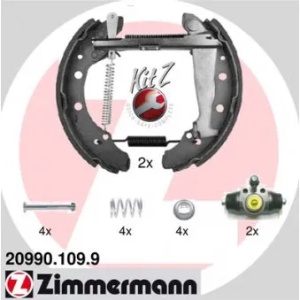 Kit de freins arrière (prémontés) ZIMMERMANN 20990.109.9