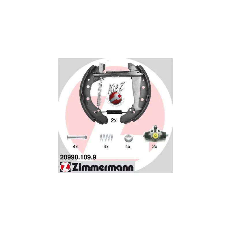 Kit de freins arrière (prémontés) ZIMMERMANN 20990.109.9