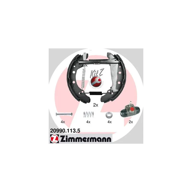 Kit de freins arrière (prémontés) ZIMMERMANN 20990.113.5