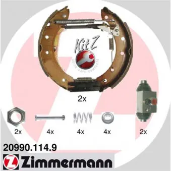 Kit de freins arrière (prémontés) ZIMMERMANN 20990.114.9