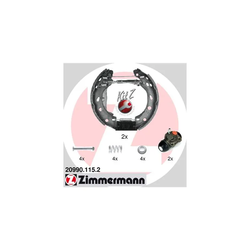 Kit de freins arrière (prémontés) ZIMMERMANN 20990.115.2