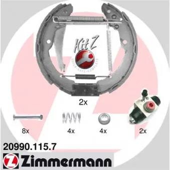 Kit de freins arrière (prémontés) ZIMMERMANN 20990.115.7