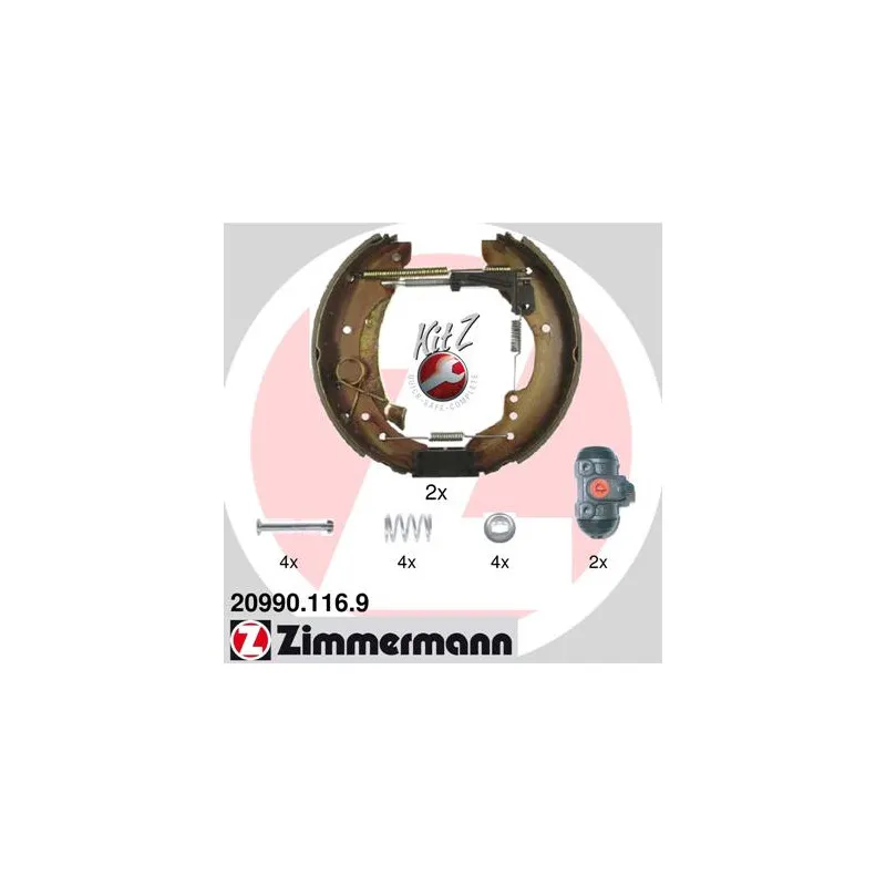 Kit de freins arrière (prémontés) ZIMMERMANN 20990.116.9