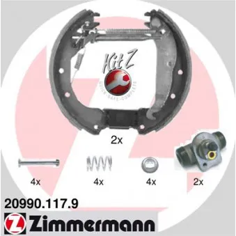 Kit de freins arrière (prémontés) ZIMMERMANN 20990.117.9