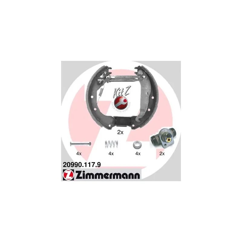 Kit de freins arrière (prémontés) ZIMMERMANN 20990.117.9