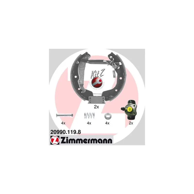Kit de freins arrière (prémontés) ZIMMERMANN 20990.119.8