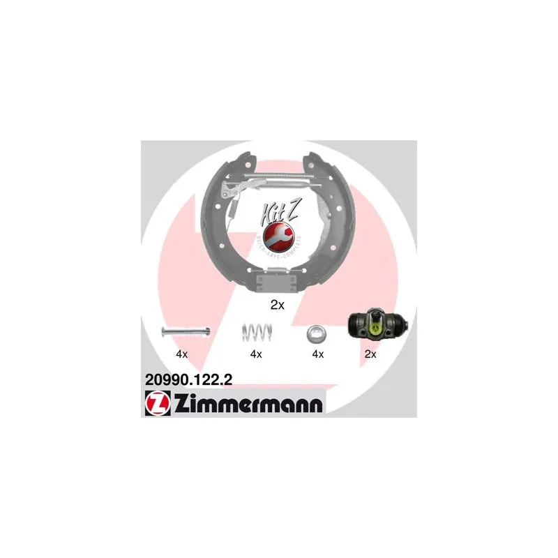 Kit de freins arrière (prémontés) ZIMMERMANN 20990.122.2