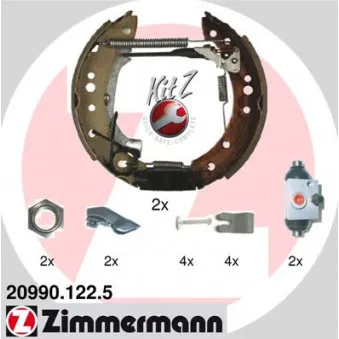 Kit de freins arrière (prémontés) ZIMMERMANN 20990.122.5