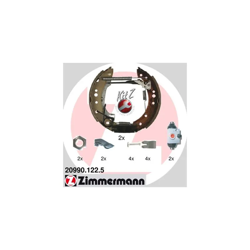 Kit de freins arrière (prémontés) ZIMMERMANN 20990.122.5