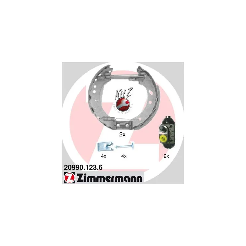 Kit de freins arrière (prémontés) ZIMMERMANN 20990.123.6