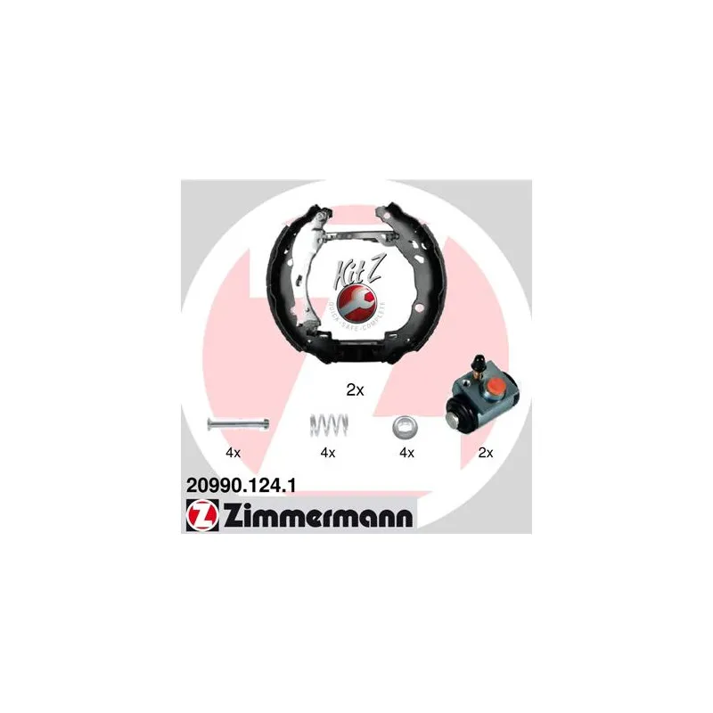 Kit de freins arrière (prémontés) ZIMMERMANN 20990.124.1