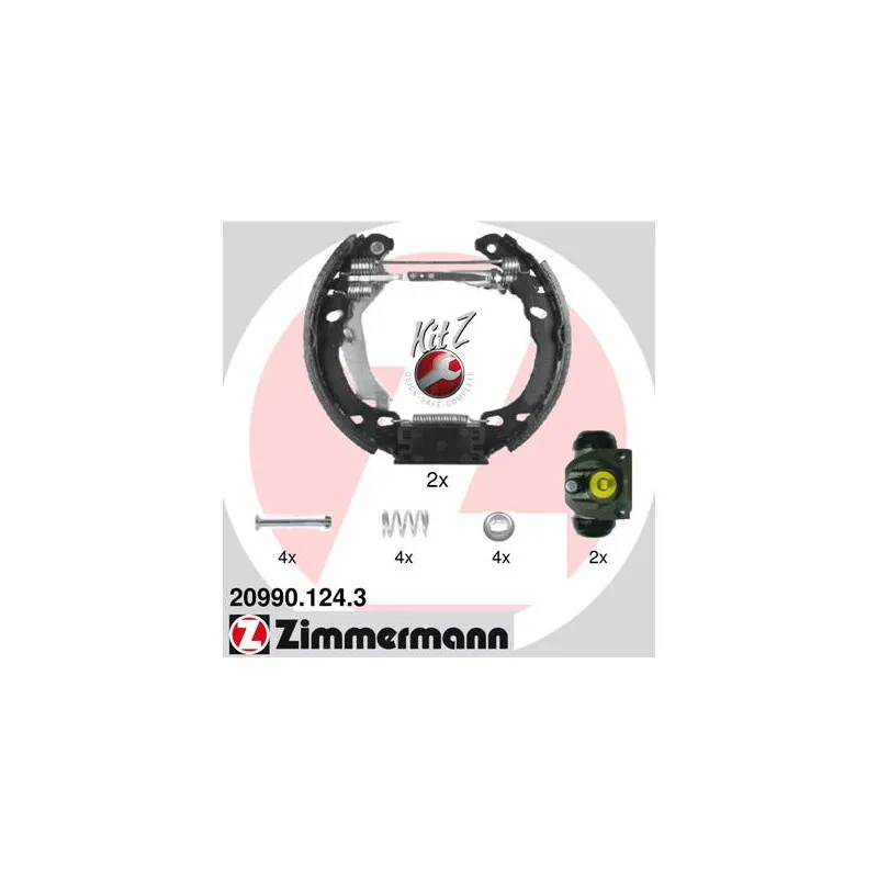 Kit de freins arrière (prémontés) ZIMMERMANN 20990.124.3