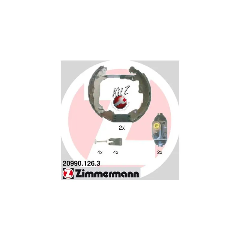 Kit de freins arrière (prémontés) ZIMMERMANN 20990.126.3