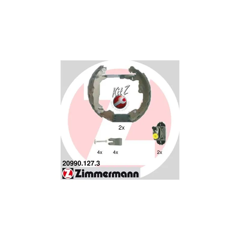 Kit de freins arrière (prémontés) ZIMMERMANN 20990.127.3