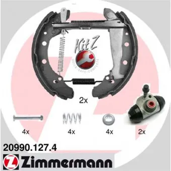 Kit de freins arrière (prémontés) ZIMMERMANN 20990.127.4