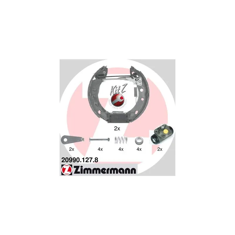 Kit de freins arrière (prémontés) ZIMMERMANN 20990.127.8