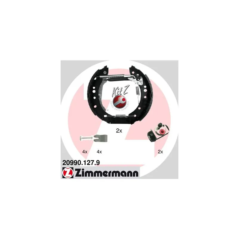 Kit de freins arrière (prémontés) ZIMMERMANN 20990.127.9