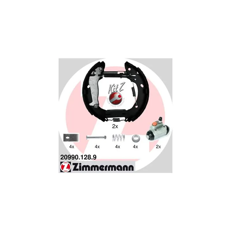 Kit de freins arrière (prémontés) ZIMMERMANN 20990.128.8