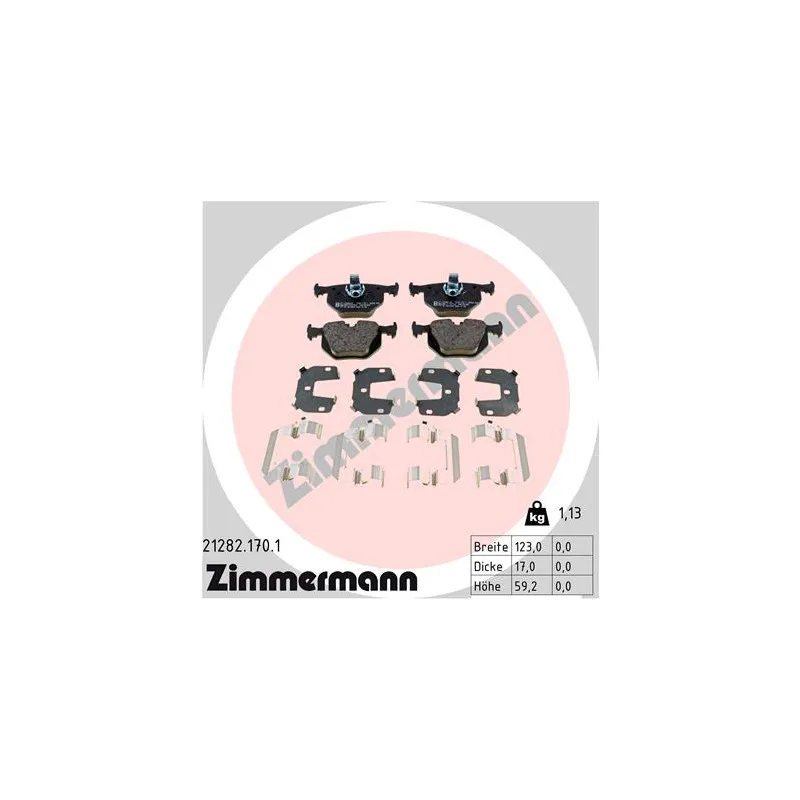 Jeu de 4 plaquettes de frein arrière ZIMMERMANN 21282.170.1