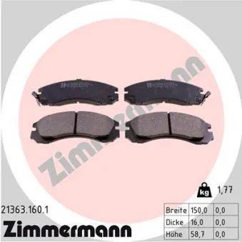 Jeu de 4 plaquettes de frein avant ZIMMERMANN 21363.160.1