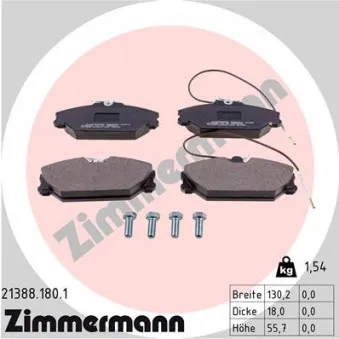 Jeu de 4 plaquettes de frein avant ZIMMERMANN 21388.180.1