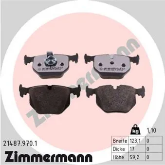 Jeu de 4 plaquettes de frein arrière ZIMMERMANN 21487.970.1