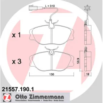 Jeu de 4 plaquettes de frein avant ZIMMERMANN 21557.190.1