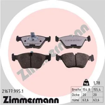 Jeu de 4 plaquettes de frein avant ZIMMERMANN 21677.995.1