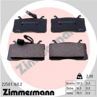 Jeu de 4 plaquettes de frein avant ZIMMERMANN 22507.160.2