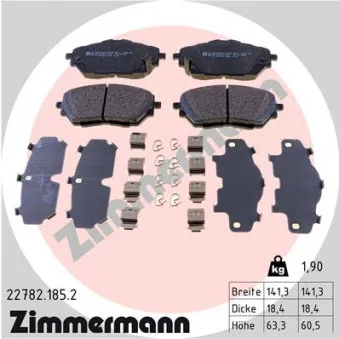 Jeu de 4 plaquettes de frein avant ZIMMERMANN 22782.185.2