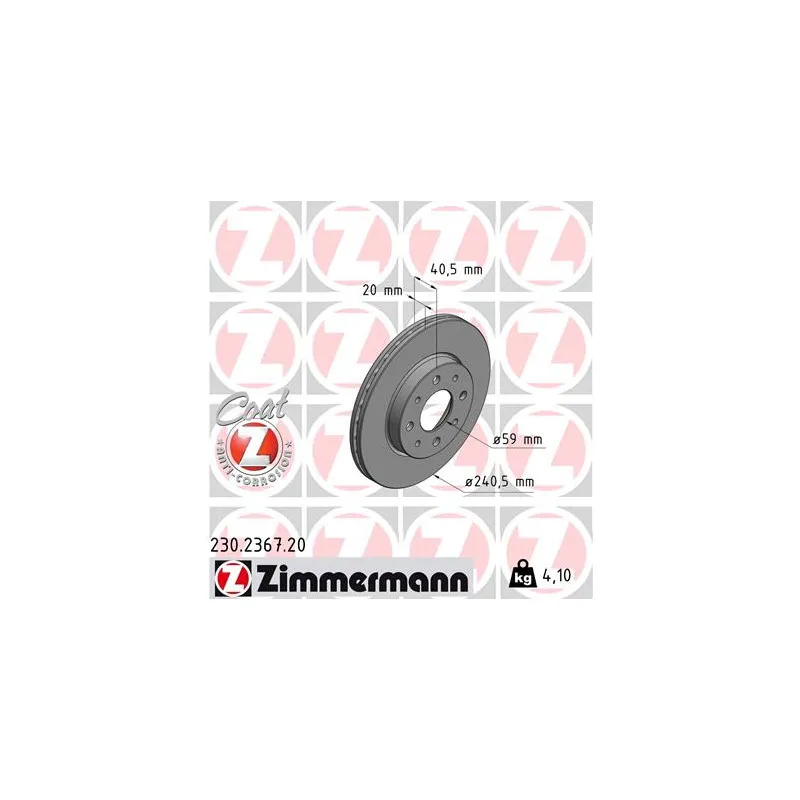 Jeu de 2 disques de frein avant ZIMMERMANN 230.2367.20
