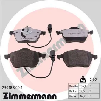Jeu de 4 plaquettes de frein avant ZIMMERMANN 23018.900.1
