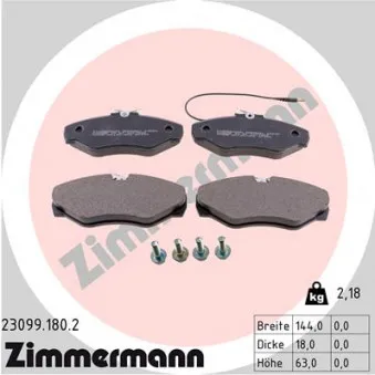 Jeu de 4 plaquettes de frein avant ZIMMERMANN 23099.180.2