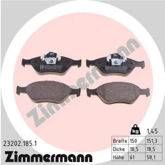 Jeu de 4 plaquettes de frein avant ZIMMERMANN 23202.185.1
