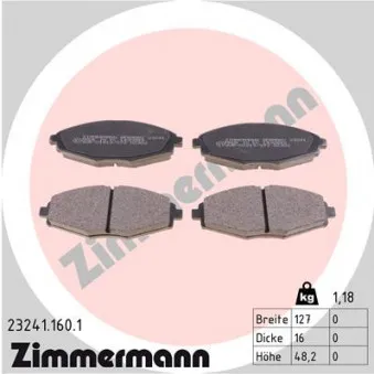 Jeu de 4 plaquettes de frein avant ZIMMERMANN 23241.160.1