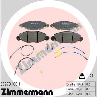 Jeu de 4 plaquettes de frein avant ZIMMERMANN 23273.180.1