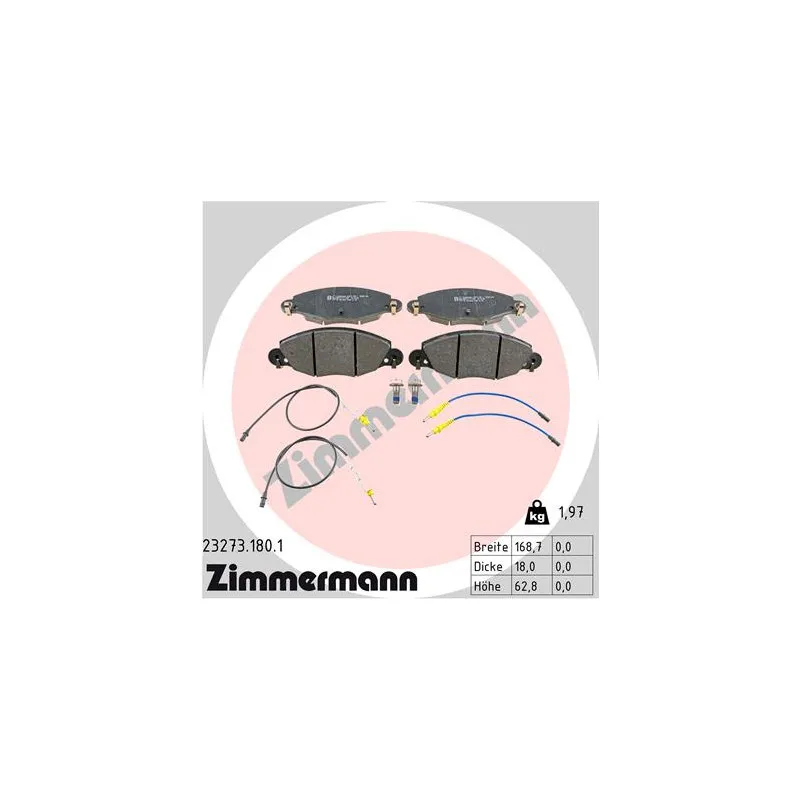 Jeu de 4 plaquettes de frein avant ZIMMERMANN 23273.180.1