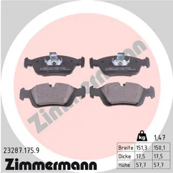 Jeu de 4 plaquettes de frein avant ZIMMERMANN 23287.175.9