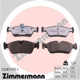 Jeu de 4 plaquettes de frein avant ZIMMERMANN 23287.975.1