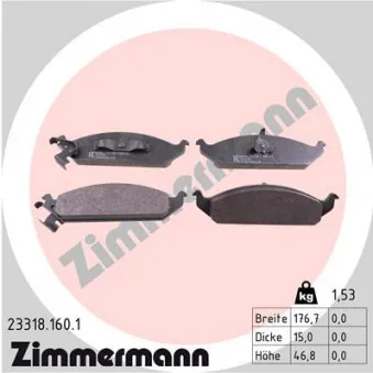 Jeu de 4 plaquettes de frein avant ZIMMERMANN 23318.160.1