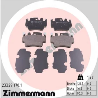 Jeu de 4 plaquettes de frein avant ZIMMERMANN 23329.170.1