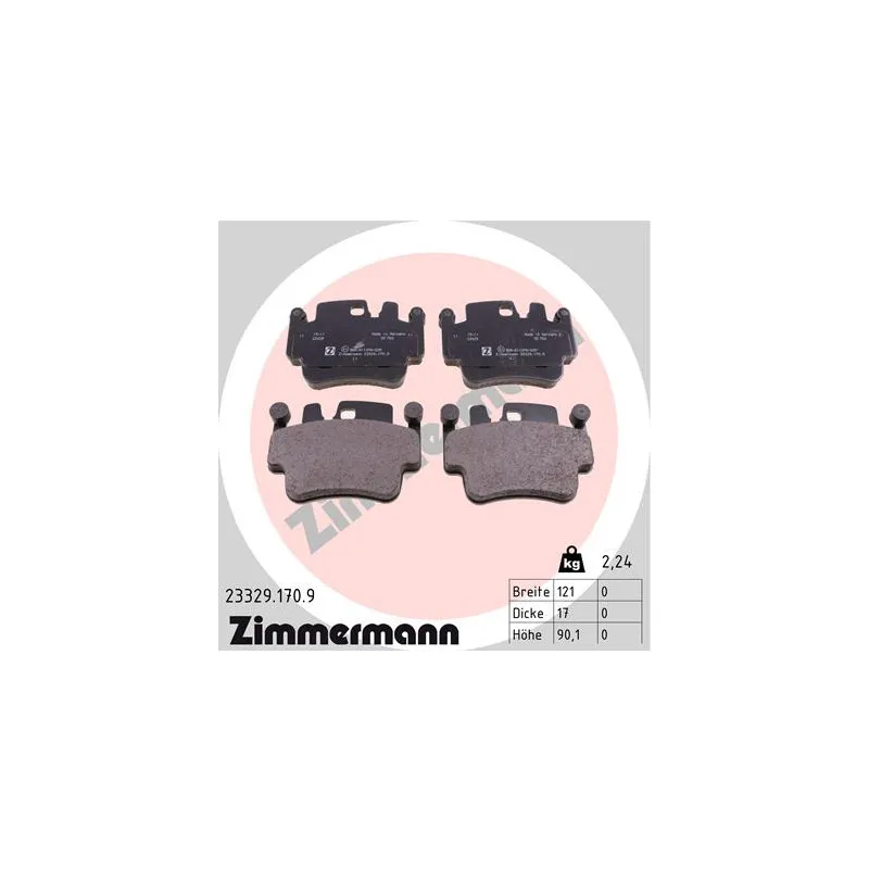 Jeu de 4 plaquettes de frein avant ZIMMERMANN 23329.170.9