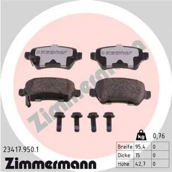 Jeu de 4 plaquettes de frein arrière ZIMMERMANN 23417.950.1