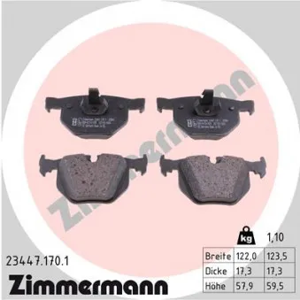 Jeu de 4 plaquettes de frein arrière ZIMMERMANN 23447.170.1