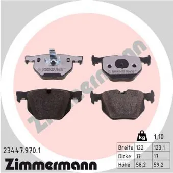 Jeu de 4 plaquettes de frein arrière ZIMMERMANN 23447.970.1