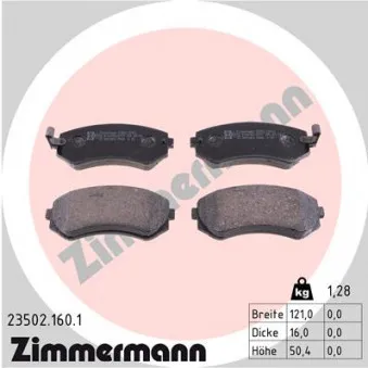 Jeu de 4 plaquettes de frein avant ZIMMERMANN 23502.160.1