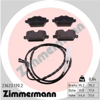 Jeu de 4 plaquettes de frein arrière ZIMMERMANN 23623.170.2