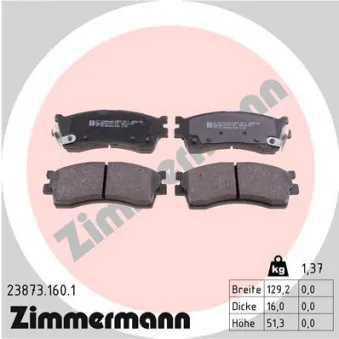 Jeu de 4 plaquettes de frein avant ZIMMERMANN 23873.160.1